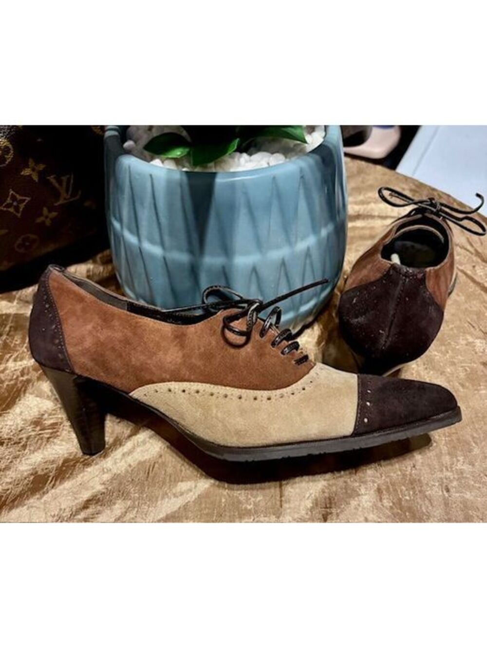 Prevata Tricolor Brown Suede with leather lace (Brown) W-7.5 ($229)